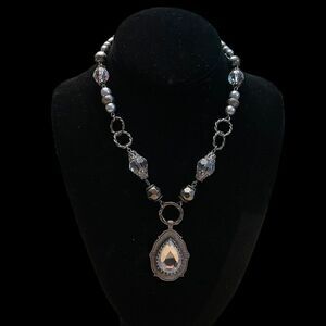Retro Gothic Beaded Costume Necklace